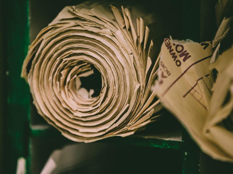 Roll of craft paper on shelf